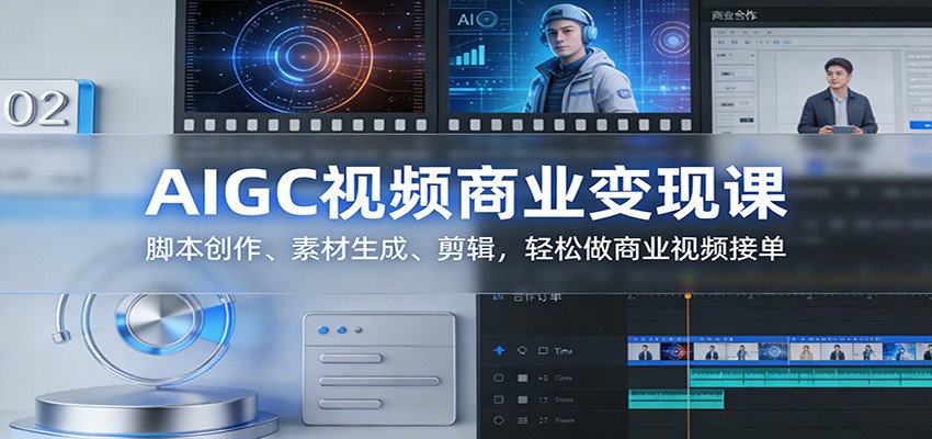 AIGC视频商业变现课：脚本创作、素材生成、剪辑，轻松做商业视频接单-极光网创