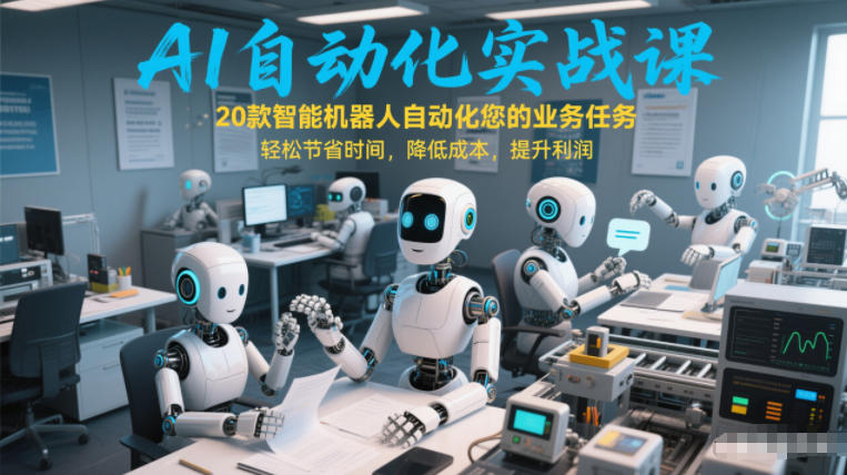 AI自动化实战课：20款智能机器人自动化您的业务任务，轻松节省时间，降低成本，提升利润-极光网创