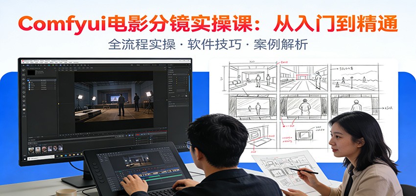 ComfyUI电影分镜实操课：分镜一致性，全流程AI视频制作，零基础也能做专业分镜-极光网创
