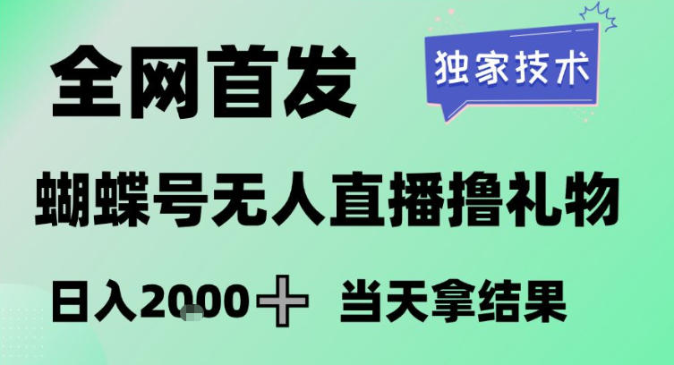 2026最新蝴蝶号无人直播掘金，独家技术，全网首发小白做了一个月收益3W，长期稳定可做【揭秘】-极光网创