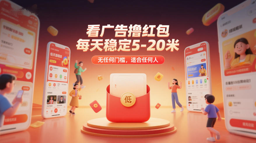 看广告撸红包，每天稳定5-20米，无任何门槛，适合任何人-极光网创