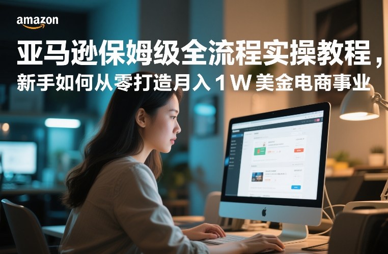 亚马逊保姆级全流程实操教程，新手如何从零打造月入1W美金电商事业-极光网创