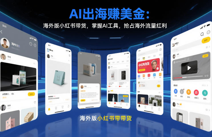 AI出海賺美金：海外版小红书带货，掌握AI工具，抢占海外流量红利(更新2026)-极光网创