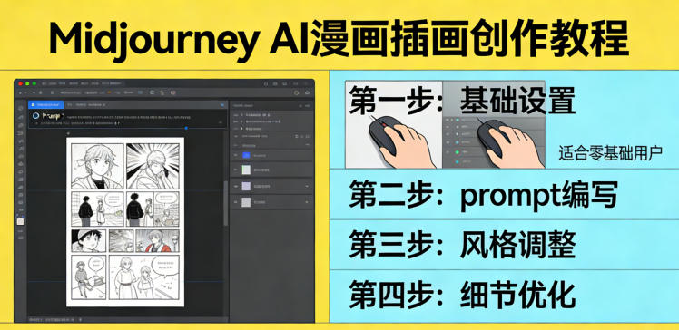 利用Midjourney AI人工智能轻松创作漫画插画教程，零基础创作完整漫画插画-极光网创