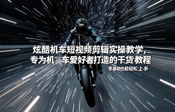 炫酷机车短视频剪辑实操教学，专为机车爱好者打造的干货教程，零基础也能轻松上手-极光网创