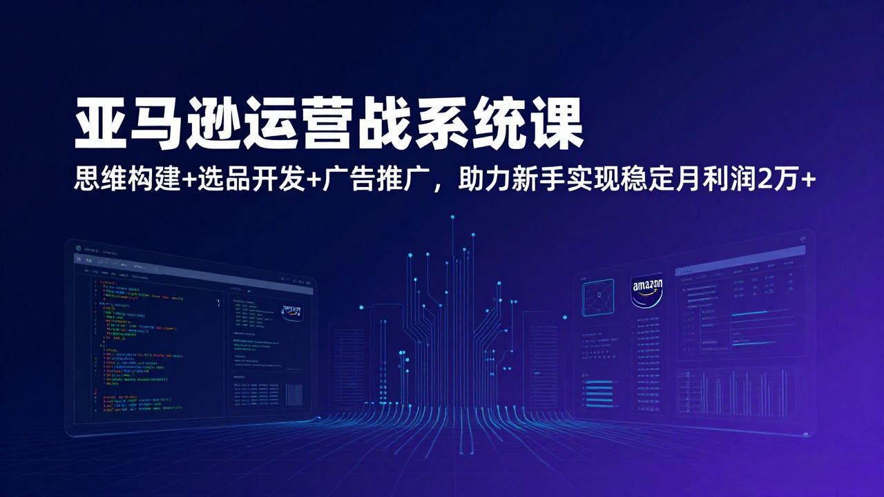 亚马逊运营实战系统课，思维构建+选品开发+广告推广，助力新手实现稳定月利润2万+(更新-极光网创