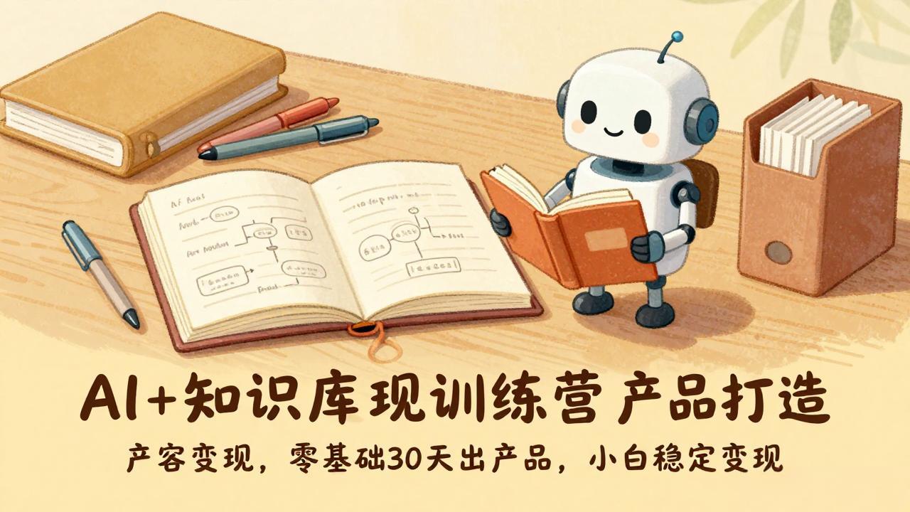 AI+知识库变现训练营，产品打造、内容创作、全平台变现，零基础30天出产品，小白稳定变现-极光网创