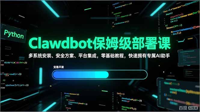 Clawdbot保姆级部署课，多系统安装、安全方案、平台集成，零基础教程，快速拥有专属AI助手-极光网创
