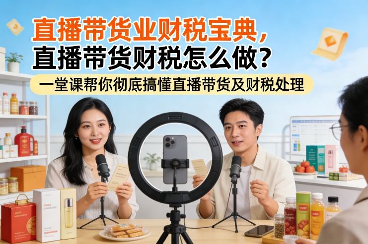直播带货业财税宝典，直播带货财税怎么做？一堂课帮你彻底搞懂直播带货及财税处理-极光网创