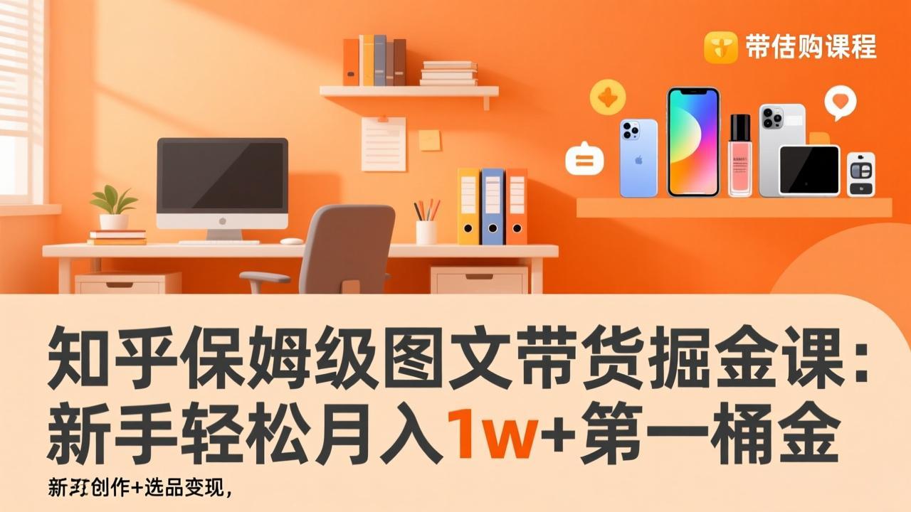 知乎保姆级图文带货掘金课：账号打造+爆文创作+选品变现，新手轻松月入1w+第一桶金-极光网创