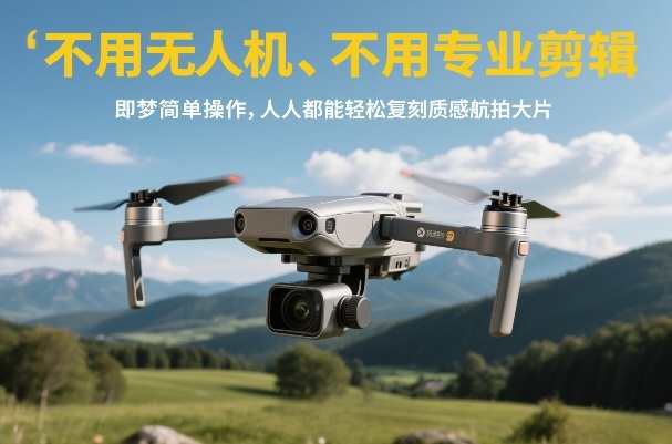 不用无人机、不用专业剪辑，即梦简单操作，人人都能轻松复刻质感航拍大片-极光网创