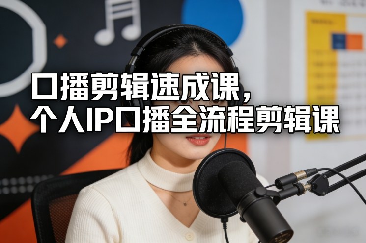 口播剪辑速成课，个人IP口播全流程剪辑课-极光网创
