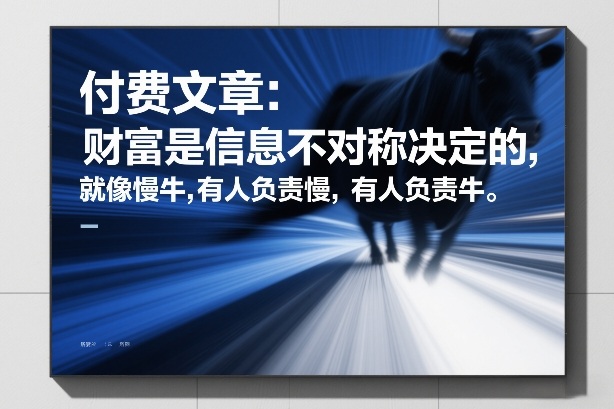 付费文章：财富是信息不对称决定的，就像慢牛，有人负责慢，有人负责牛-极光网创