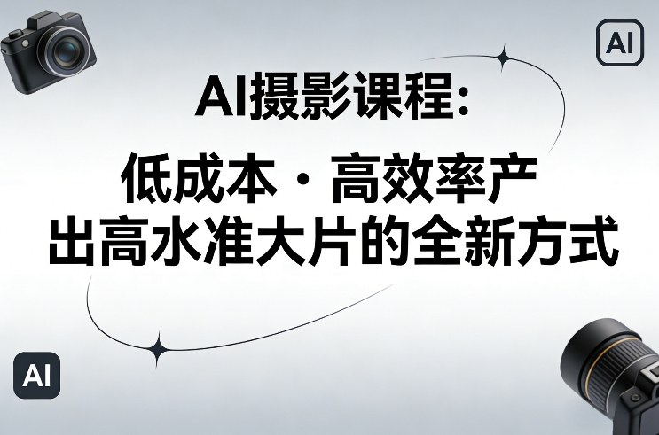 AI摄影课程，低成本高效率产出高水准大片的全新方式-极光网创