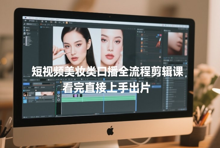 短视频美妆类口播全流程剪辑课，看完直接上手出片-极光网创