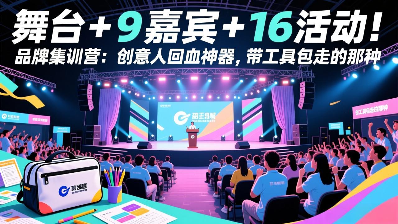 舞台 + 9 嘉宾 + 16 活动！品牌集训营：创意人回血神器，带工具包走的那种-极光网创