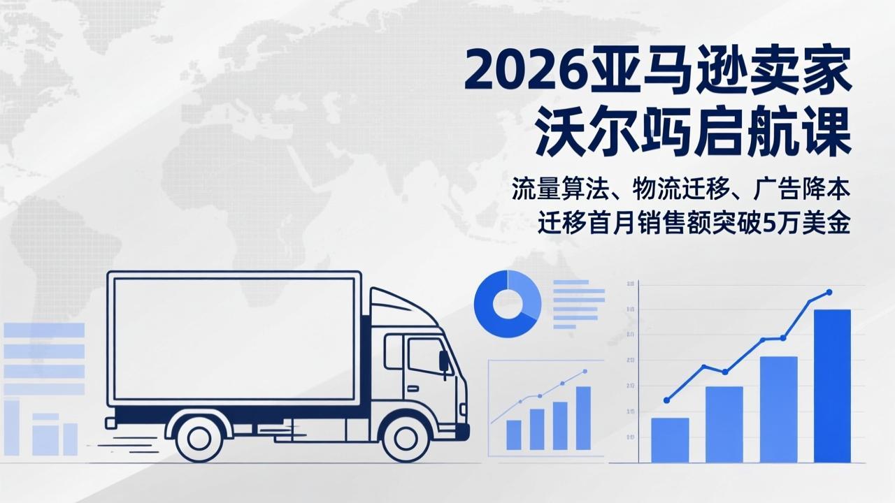 2026亚马逊卖家沃尔玛启航课，流量算法、物流迁移、广告降本，迁移首月销售额突破5万美金-极光网创