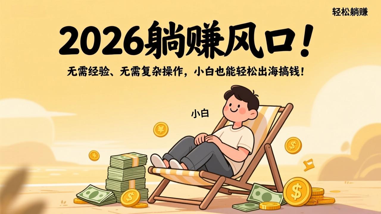2026躺赚风口！无需经验、无需复杂操作，小白也能轻松出海搞钱！-极光网创