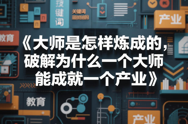 大师是怎样炼成的，破解为什么一个大师，能成就一个产业【电子书】-极光网创