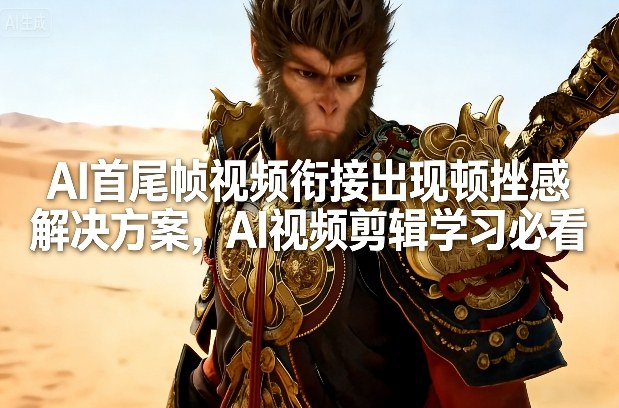 AI首尾帧视频衔接出现顿挫感解决方案，AI视频剪辑学习必看-极光网创