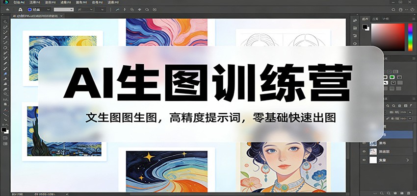 AI生图训练营：文生图图生图，高精度提示词，零基础快速出图-极光网创