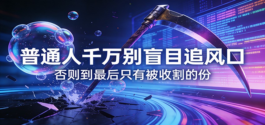 付费文章《通人千万别盲目追风口》否则到最后只有被收割的份-极光网创