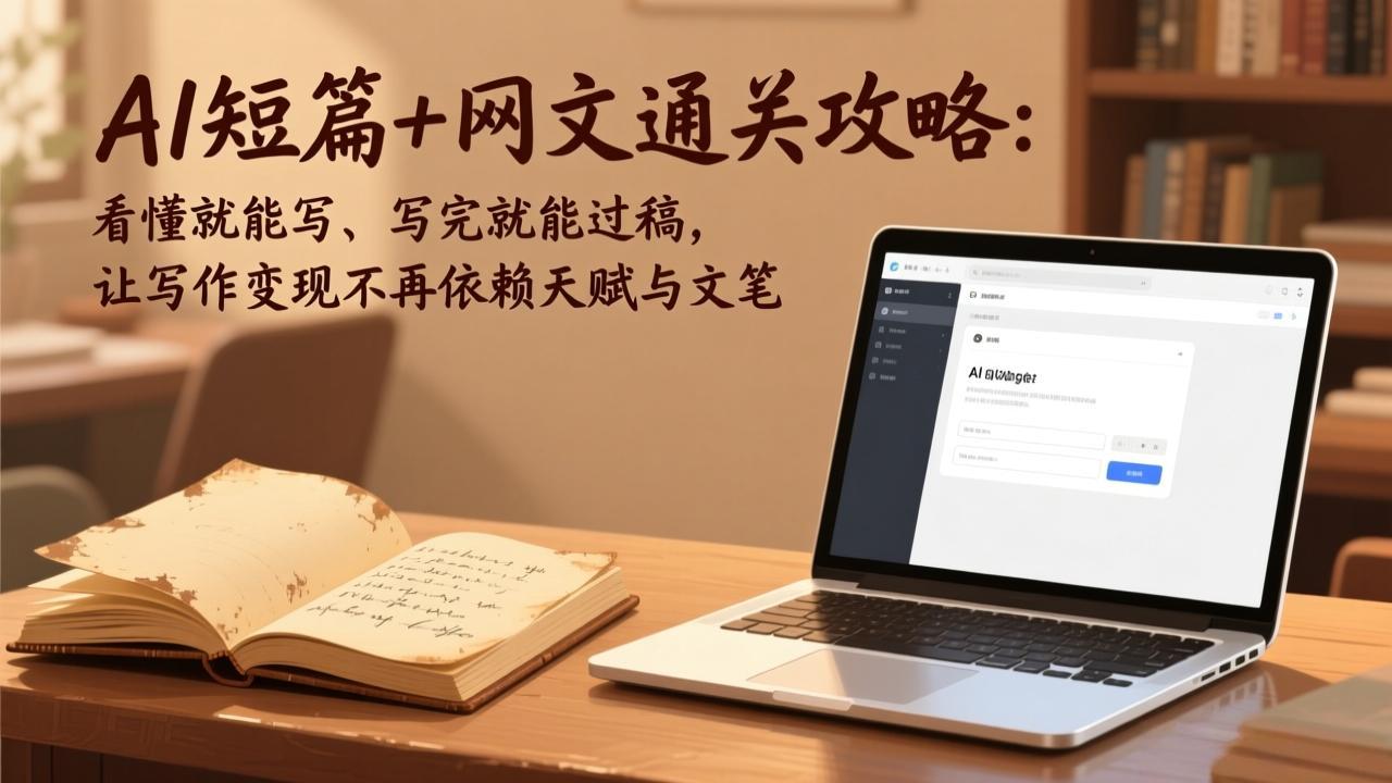 AI短篇+网文通关攻略：看懂就能写、写完就能过稿，让写作变现不再依赖天赋与文笔-极光网创