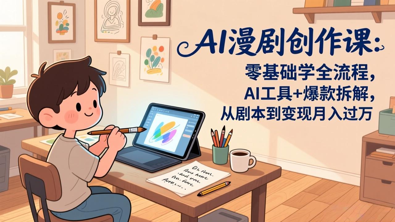 AI漫剧创作课：零基础学全流程，AI工具+爆款拆解，从剧本到变现月入过万-极光网创