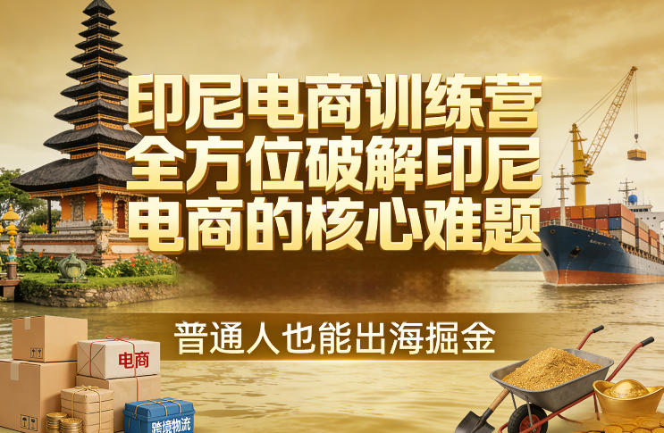 印尼电商训练营,全方位破解印尼电商的核心难题,普通人也能出海掘金-极光网创