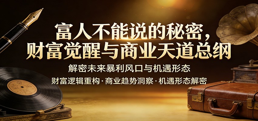 富人不能说的秘密，财富觉醒与商业天道总纲，解密未来暴利风口与机遇形态-极光网创