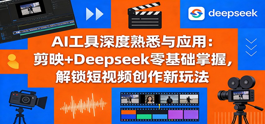 AI工具深度熟悉与应用：剪映+Deepseek零基础掌握，解锁短视频创作新玩法-极光网创
