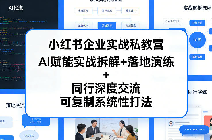 小红书企业实战私教营，AI赋能实战拆解+落地演练+同行深度交流，可复制系统性打法-极光网创