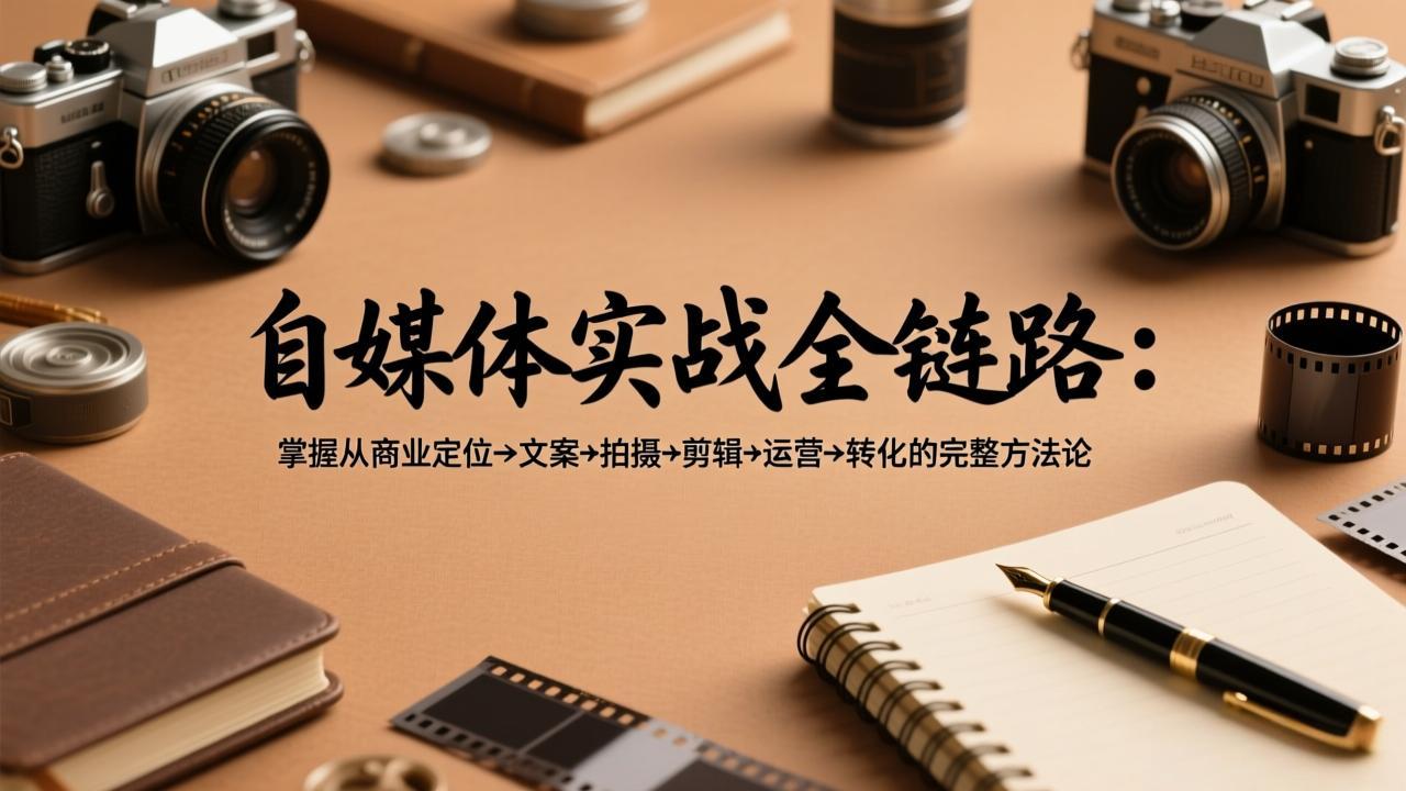 自媒体实战全链路：掌握从商业定位→文案→拍摄→剪辑→运营→转化的完整方法论-极光网创