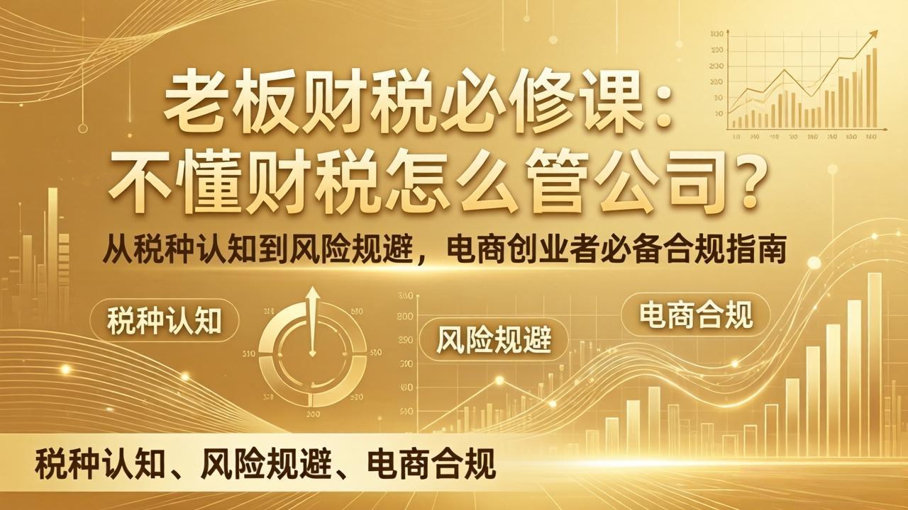 老板财税必修课：不懂财税怎么管公司？从税种认知到风险规避，电商创业者必备合规指南-极光网创