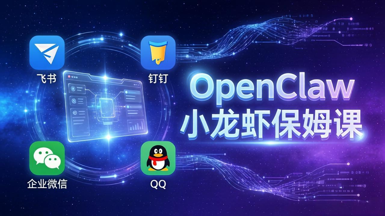 OpenClaw小龙虾保姆课： Windows/macOS/Linux/Docker全系统安装，飞书+钉钉+企业微信+QQ 全接入-极光网创