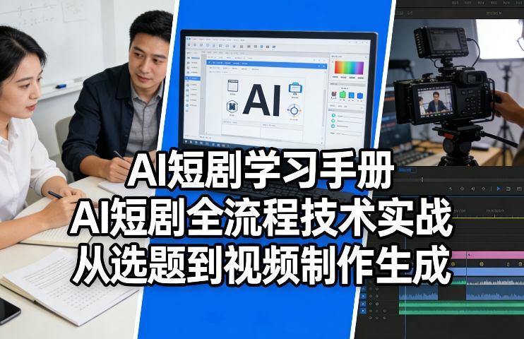 AI短剧学习手册，AI短剧全流程技术实战，从选题到视频制作生成-极光网创