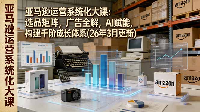 亚马逊运营系统化大课：选品矩阵，广告全解，AI赋能，构建千阶成长体系(26年3月更新-极光网创