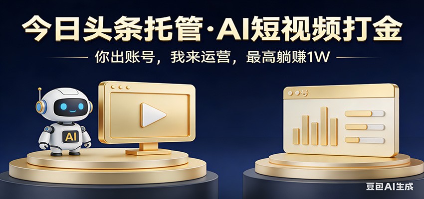 头条号AI托管，我提供作品，你提供账号，每天5分钟发布，小白躺赚3000+-极光网创
