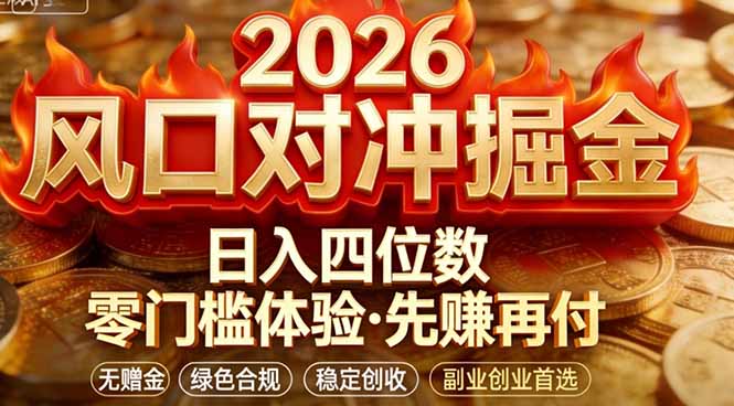2026美金对冲套利，无赠金对冲策略保驾护航，低门槛易上手实操。单人单日收益2000+-极光网创