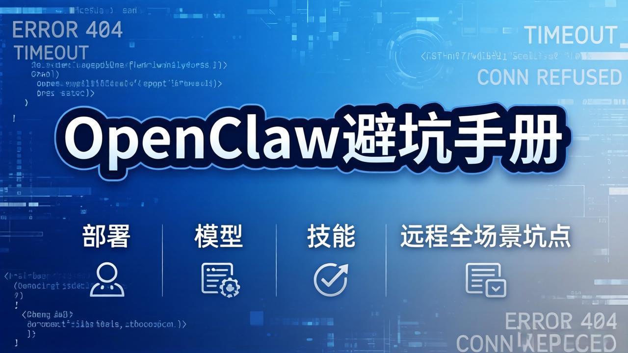 OpenClaw避坑手册：部署+模型+技能+远程全场景坑点，一次性给你说全，少走弯路-极光网创