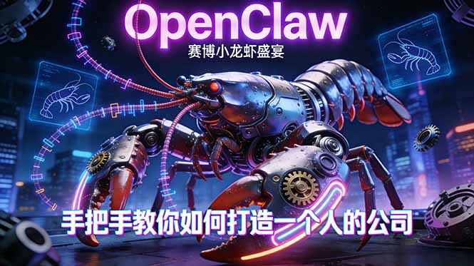 OpenClaw,小龙虾-从产品到爆款的成长之路,手把手教你如何打造一个人的公司-极光网创