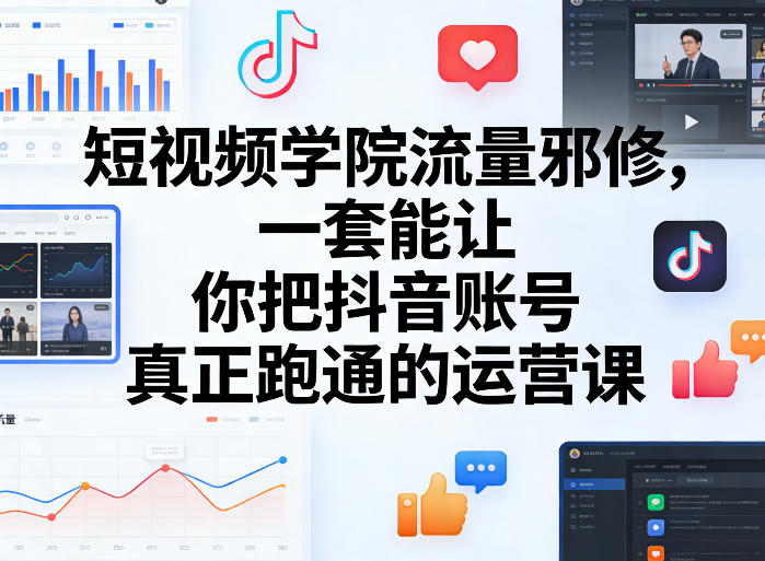 短视频学院流量邪修，一套能让你把抖音账号真正跑通的运营课-极光网创