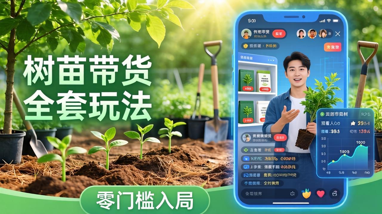视频号AI树苗带货全套玩法：零门槛入局，掌握豆包、千问等AI工具制作树苗视频的全套流程-极光网创