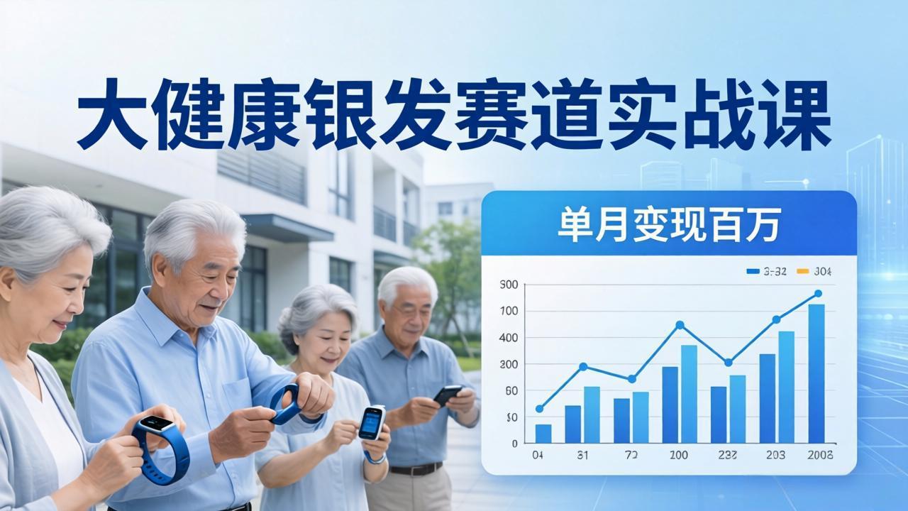 大健康银发赛道实战课：拆解视频号线索型 IP 单月变现百万逻辑，教你精准获客高效变现-极光网创