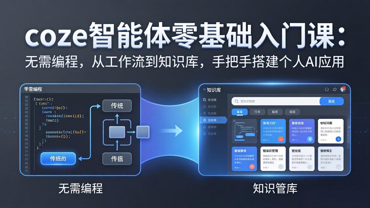 coze智能体零基础入门课：无需编程，从工作流到知识库，手把手搭建个人AI应用-极光网创