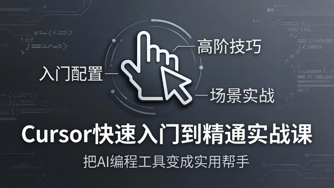 Cursor快速入门到精通实战课：入门配置+高阶技巧+场景实战，把AI编程工具变成实用帮手-极光网创