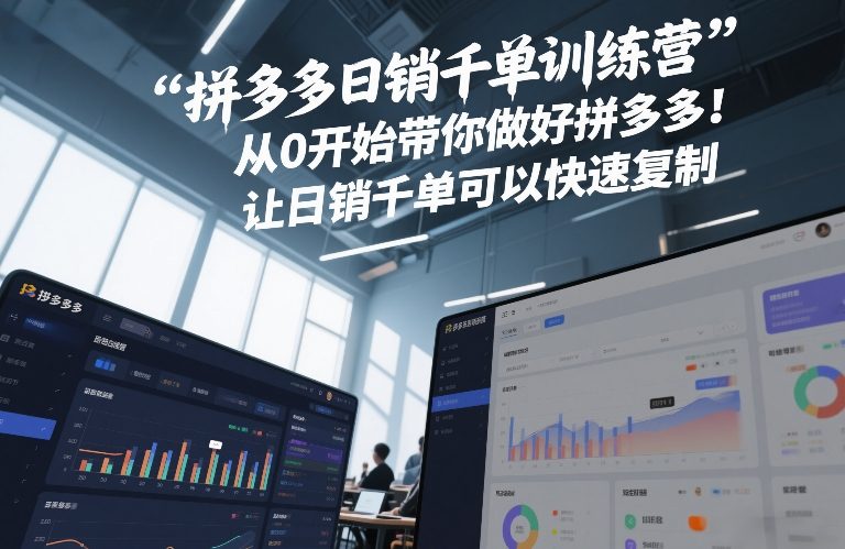 拼多多日销千单训练营,从0开始带你做好拼多多,让日销千单可以快速复制(更新26年3月)-极光网创