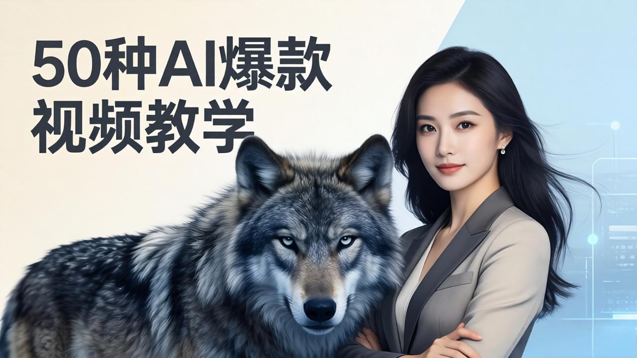 50种AI爆款视频教学：影视级古诗词+治愈萌宠+山海经蛟龙，高阶宝典商业落地-极光网创