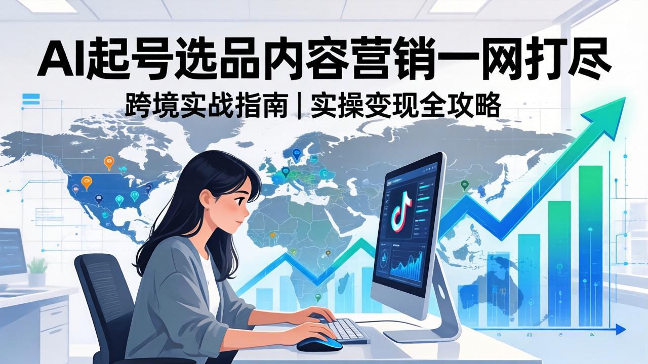2026 TikTok 跨境AI实操：从零基础到变现全流程，AI起号选品内容营销一网打尽-极光网创