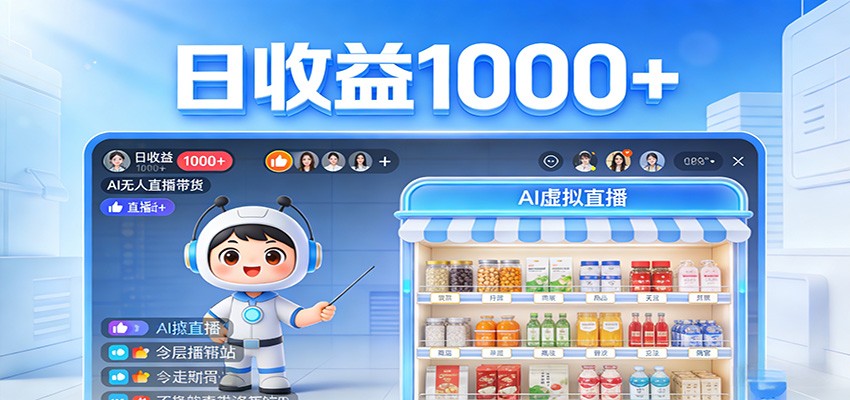 不用露脸不用说话，24小时自动卖货赚钱，全天自动直播，收益看得见-极光网创